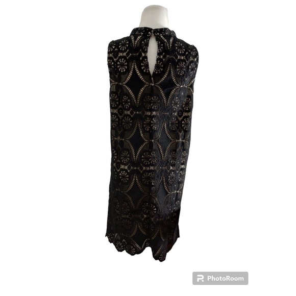 Umgee 60s 80s Black Lace Shift Dress Nude Lining Halter A Line Shift Size S Goth - Picture 5 of 9